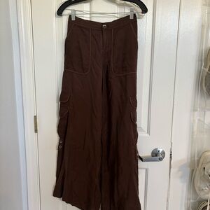 Brown flowy Cargo Pants